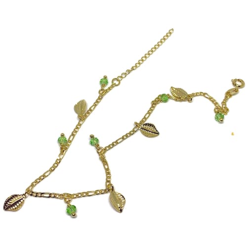 Leaf charms anklet 18kt of gold plated