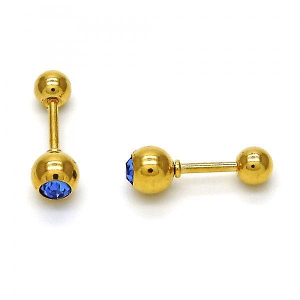 Lela's sky blue screw backs 18kts of gold plated earrings