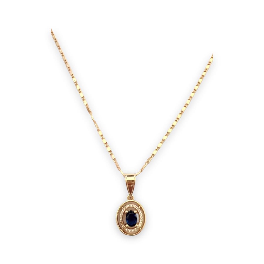 Liam deep blue stone in 18k of gold filled chain necklace