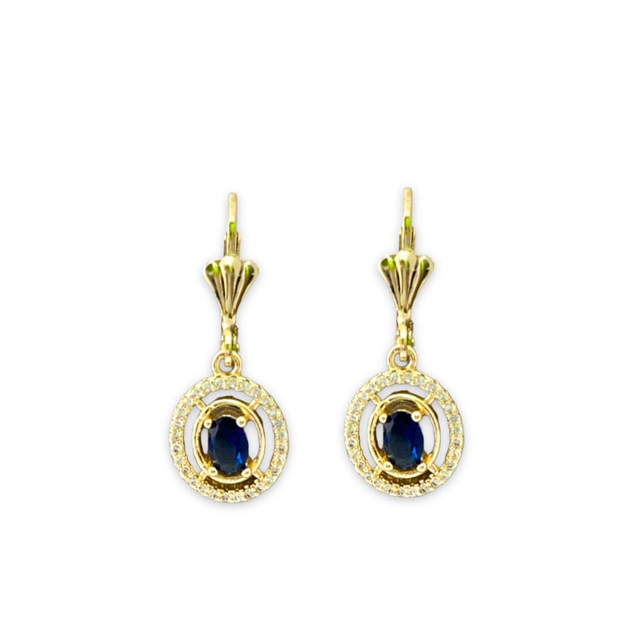 Liam deep blue stone lever-back 18k of gold plated earrings