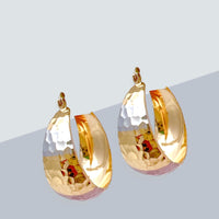 Lila hollow tri-color hoops earrings in 18k of gold plated earrings