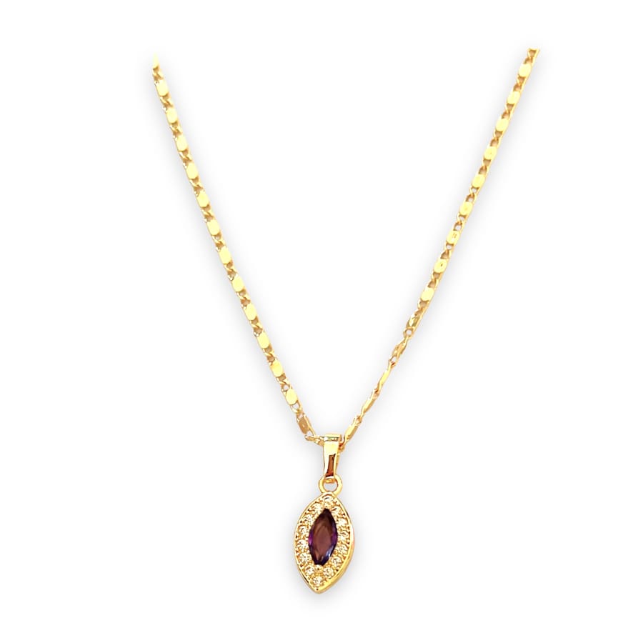 Lila oval shape 18k of gold plated chain necklace