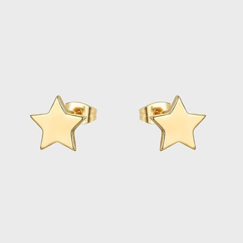 Little stars studs gold over stainless steel earrings