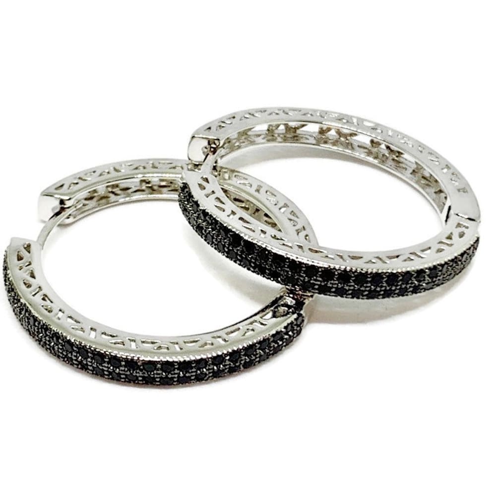 Love circle cz silver plated hoops earrings earrings