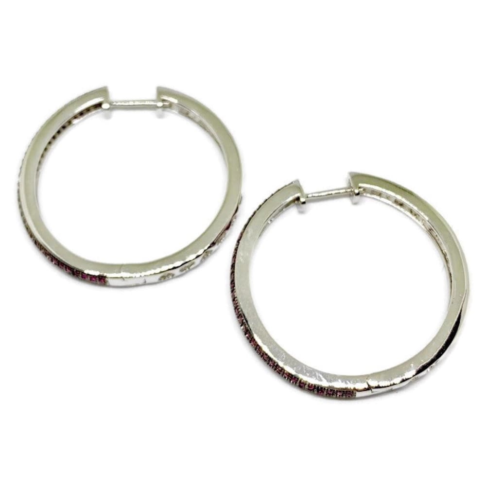 Love circle cz silver plated hoops earrings earrings