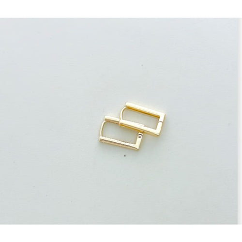 Luci small rectangular hoops earrings in 14k of gold plated earrings