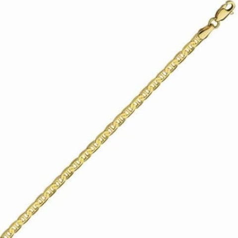 Tri color figaro - anchor 4mm 18kts gold plated chain