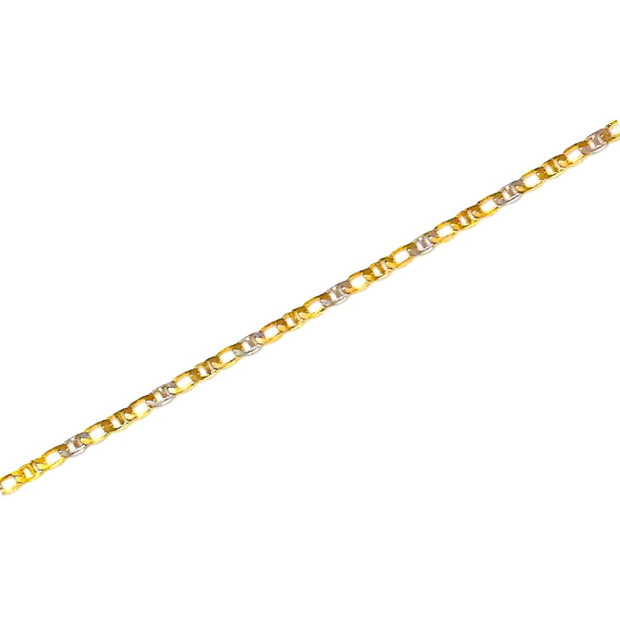 Mariner 6mm 2 tones anklet 18kts of gold plated