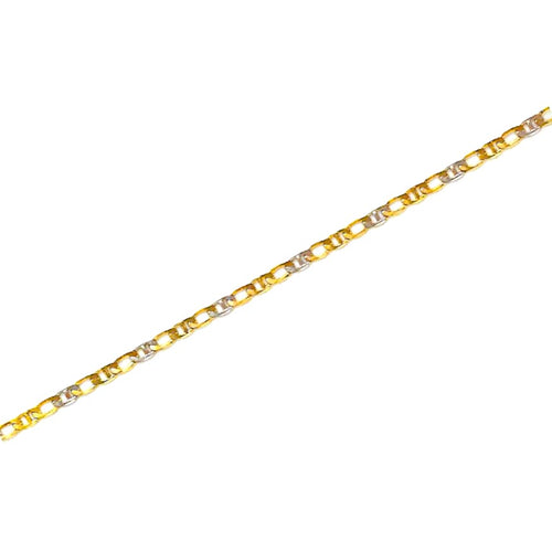 Mariner 6mm 2 tones anklet 18kts of gold plated 10 anklet