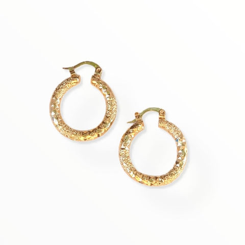 Donut basket hoops earrings in 18kts of gold plated