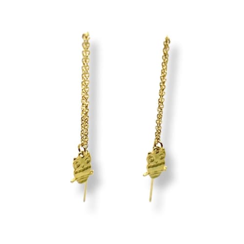 Owls threaders gold plated earrings