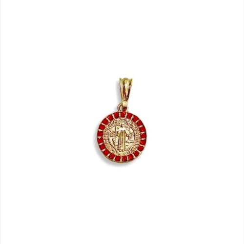 Red stones san benito pendant in 18kts of gold plated