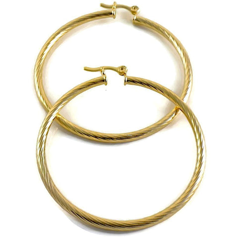 Twisted 18k of gold-filled earring hoops