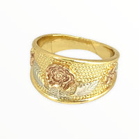 Rose gold flower ring in 18kt of plated rings