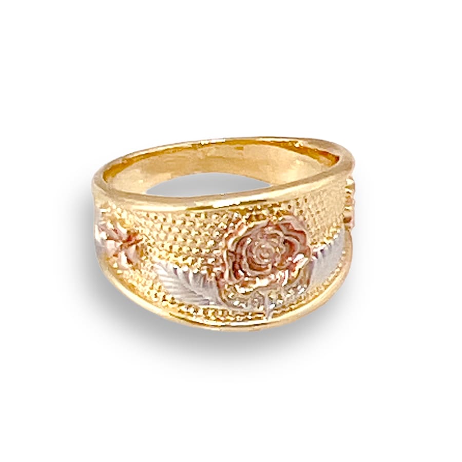 Rose gold flower ring in 18kt of plated rings