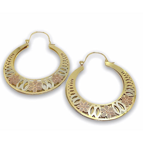 Indent in/out 18kts of gold plated earrings hoops