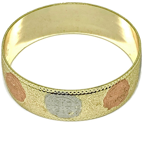 Goldfilled tricolor elephant cuff bangle