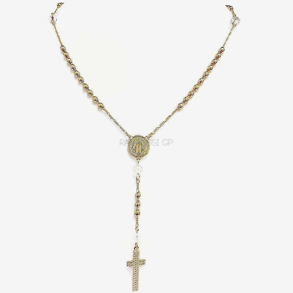 San benito rosary 18k gold plated