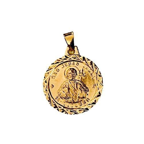 San judas diamond cut pendant 18kts of gold plated