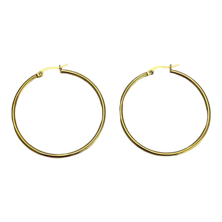 Sandra 4cm diameter thin hoops earrings in 18k of gold plated
