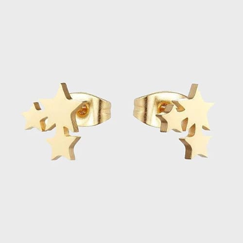 Shooting stars gold plated studs earrings