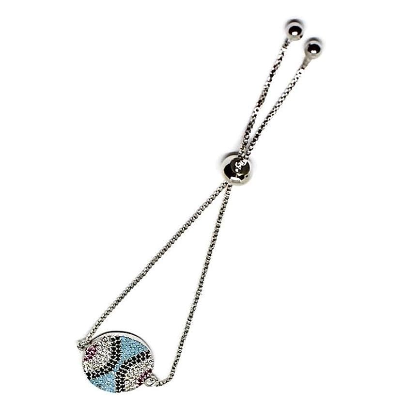 Softball bolo bracelet silver plated