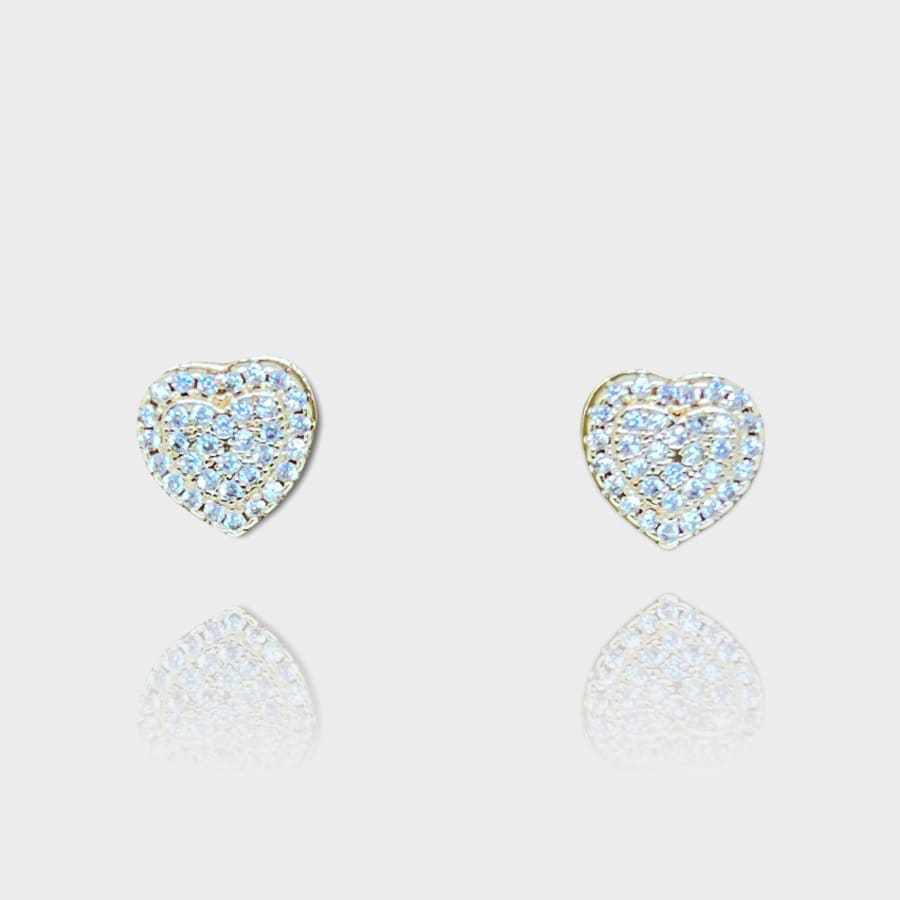 Sparkles hearts goldfilled studs