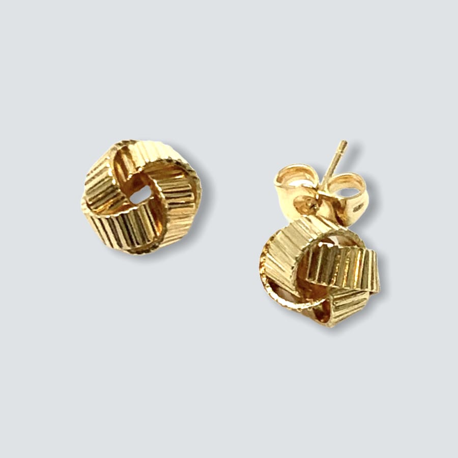 Spiral knots studs earrings in 18k of gold plated
