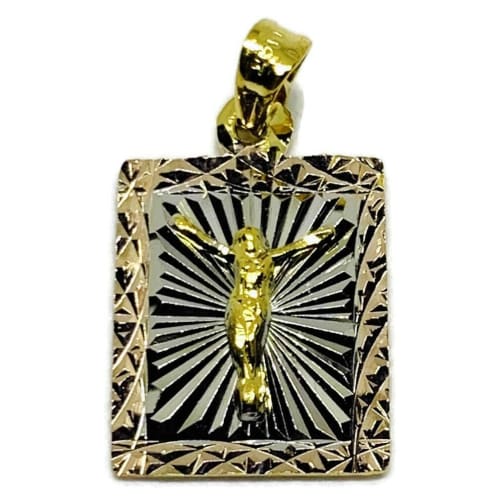 Square tri-color pendant gold-filled charms & pendants