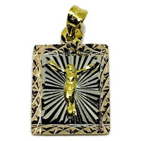 Square tri-color pendant gold-filled charms & pendants