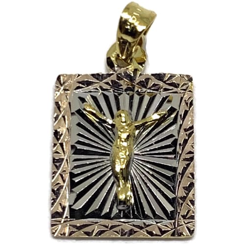 Square tri-color pendant gold-filled charms & pendants