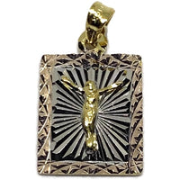 Square tri-color pendant gold-filled charms & pendants