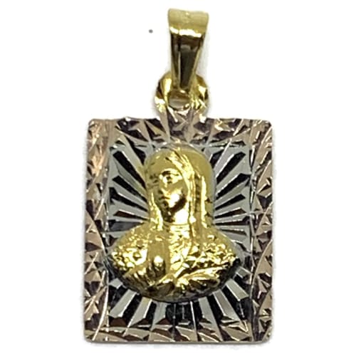 Square tri-color pendant gold-filled charms & pendants
