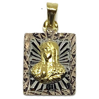 Square tri-color pendant gold-filled charms & pendants