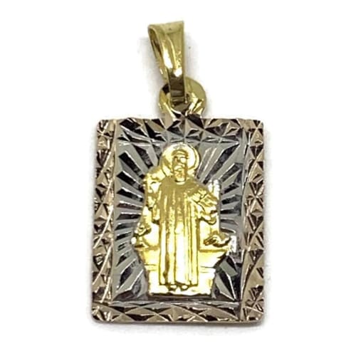 Square tri-color pendant gold-filled sanbenedict charms & pendants