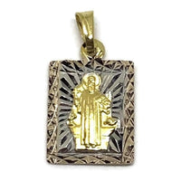 Square tri-color pendant gold-filled sanbenedict charms & pendants
