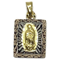 Square tri-color pendant gold-filled charms & pendants
