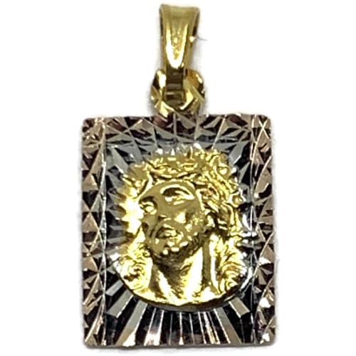 Square tri-color pendant gold-filled charms & pendants