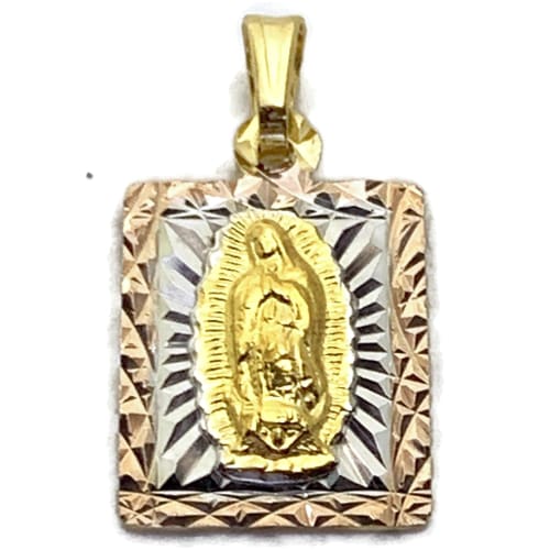 Square tri-color pendant gold-filled charms & pendants