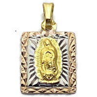 Square tri-color pendant gold-filled charms & pendants