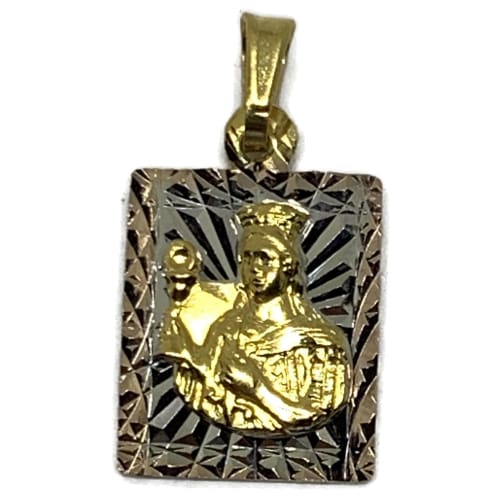 Square tri-color pendant gold-filled charms & pendants