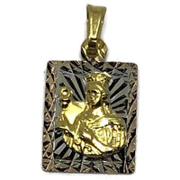 Square tri-color pendant gold-filled charms & pendants