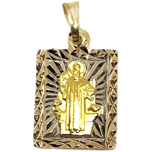 Square tri-color pendant gold-filled charms & pendants