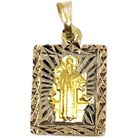 Square tri-color pendant gold-filled charms & pendants