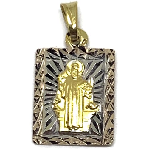 Square tri-color pendant gold-filled charms & pendants