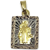 Square tri-color pendant gold-filled charms & pendants