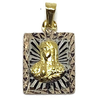 Square tri-color pendant gold-filled charms & pendants
