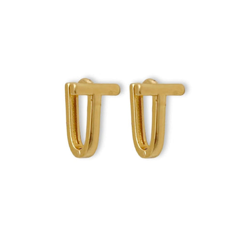 Maria circular clear stone lever-back 18k of gold plated earrings