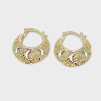Three colors dolphins hoops in rose silver 18k of gold plated earrings earrings