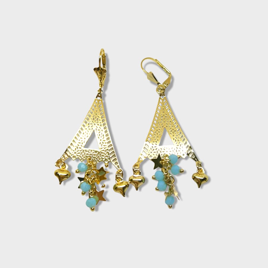 Tower earrings 18kts gold plated